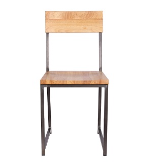 M-74555 Chair Matt gunmetal with Natural Wood Seat