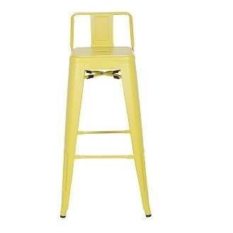 M-94115 Metal Low Back Barstool Frosted Lemon