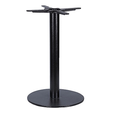 Cast Iron Single Pole Black Round Base with 3'' Dia Dining Height Column