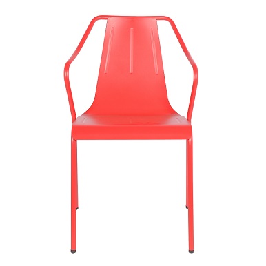 M-74572 Metal Outdoor Dining Chair Frosted Red