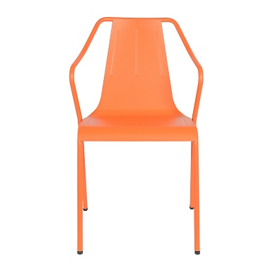 M-74572 Metal Outdoor Dining Chair Frosted Orange