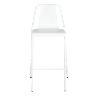 M-94571 Metal Outdoor Bar Stool Frosted White